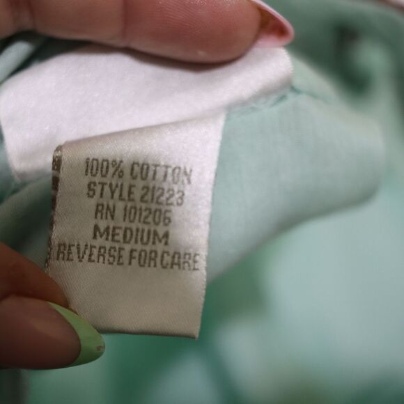 Soft Surroundings Light Blue Blouse with Brown Detailing Boho Hippie Embroidered - Picture 14 of 15